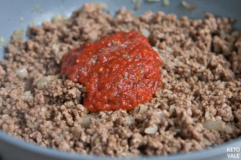 ground beef with marinara sauce