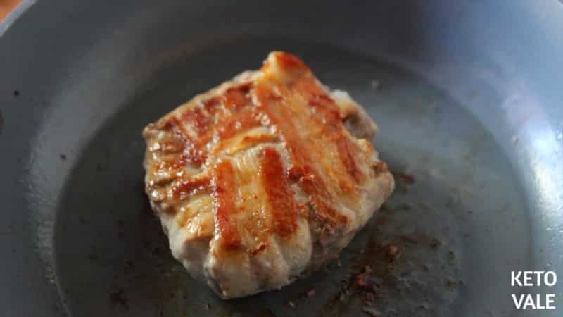 fry patty wrapped bacon