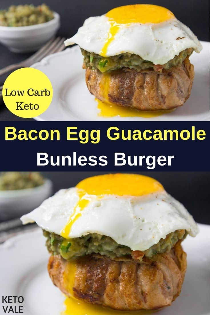 keto bacon egg guacamole burger