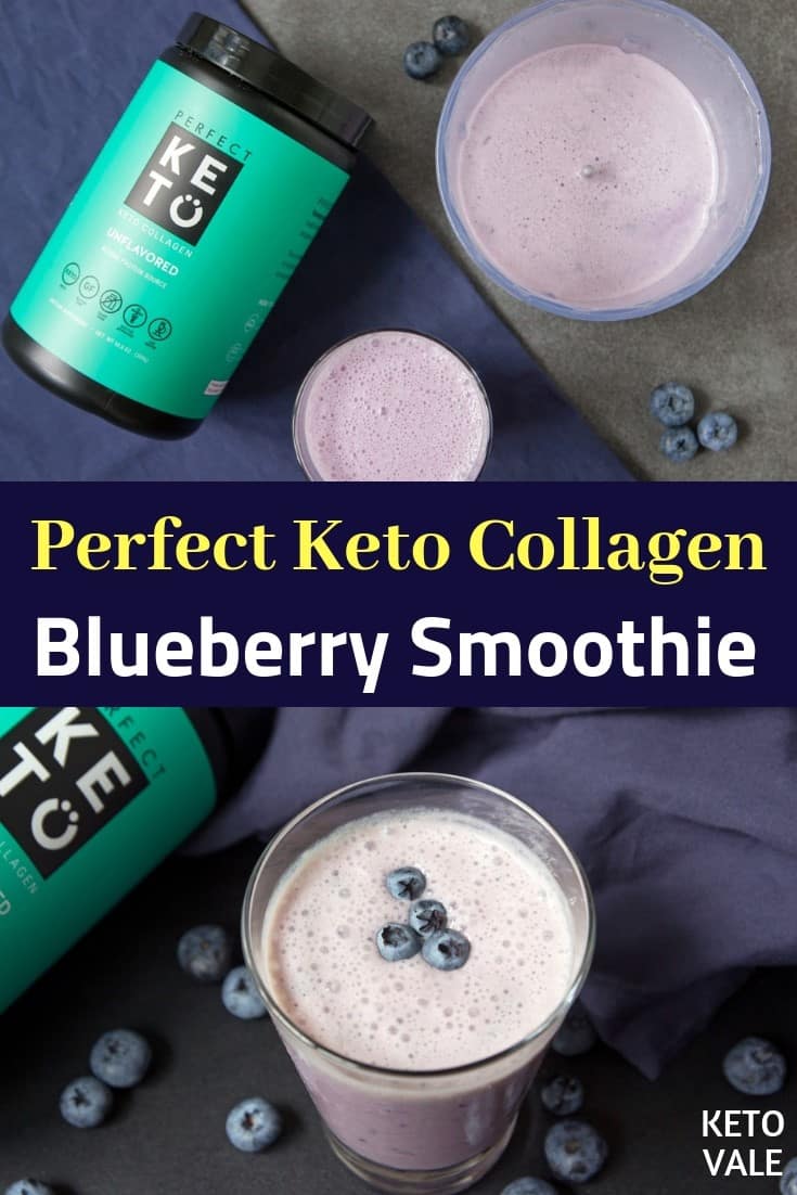 keto blueberry smoothie with collagen 