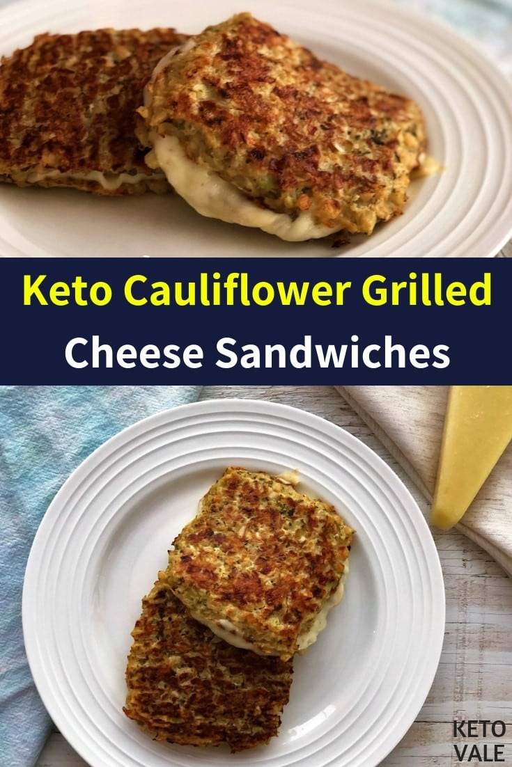 keto cauliflower grilled cheese sandwiches