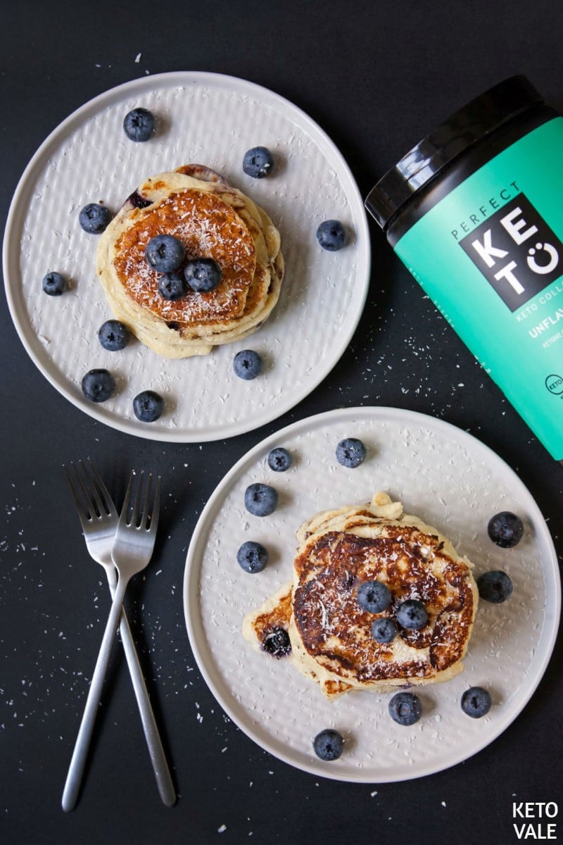 keto collagen blueberry pancakes