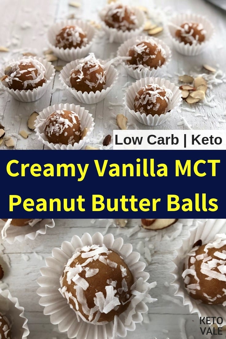 keto vanilla MCT peanut butter fat bombs