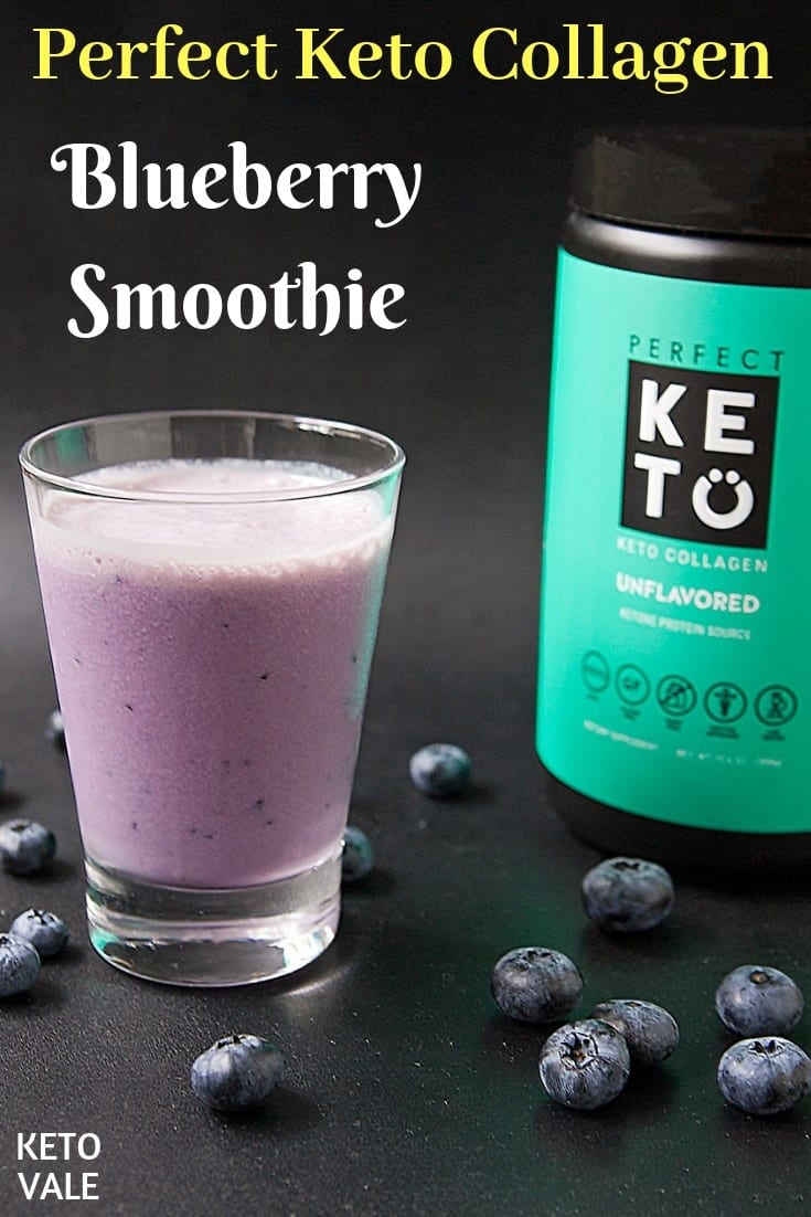 low carb blueberry collagen smoothie