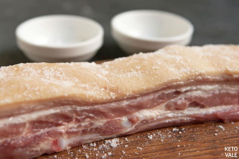 rub pork skin with baking soda