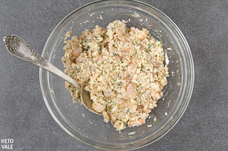 forming shrimp fritters