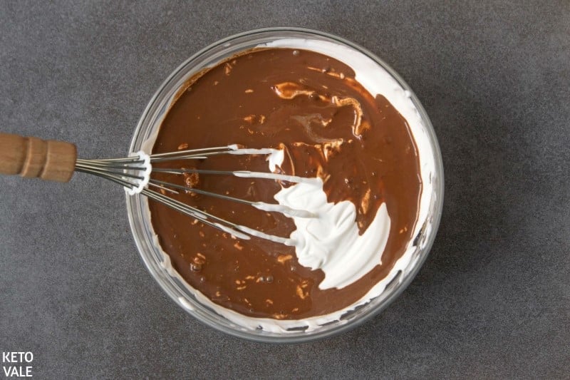 add heavy cream to coffee chocolate mixture