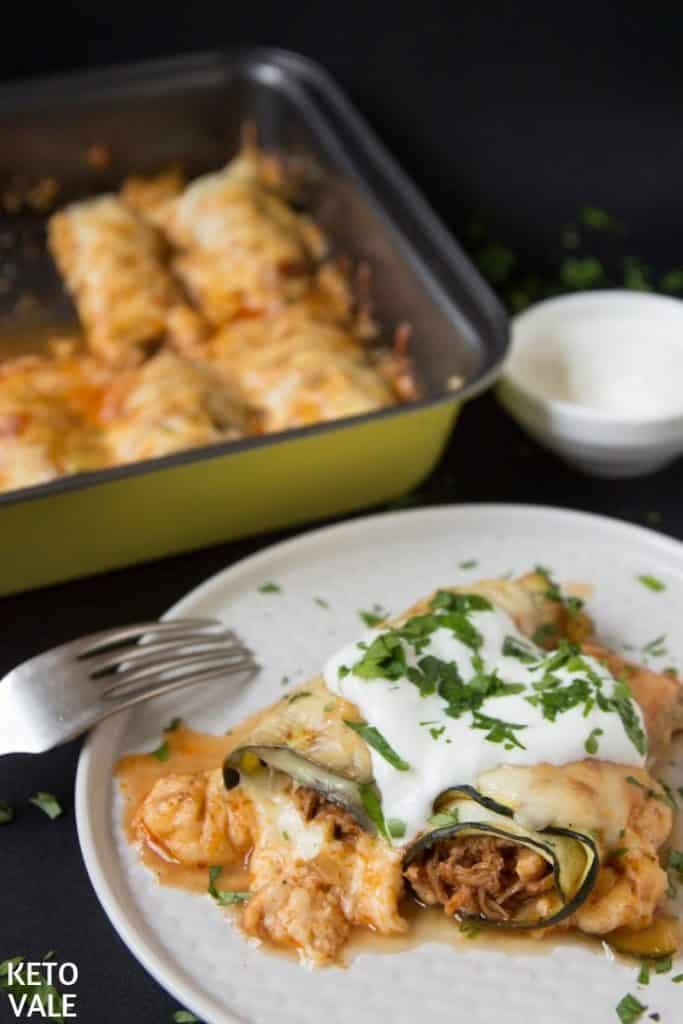 keto chicken zucchini enchiladas