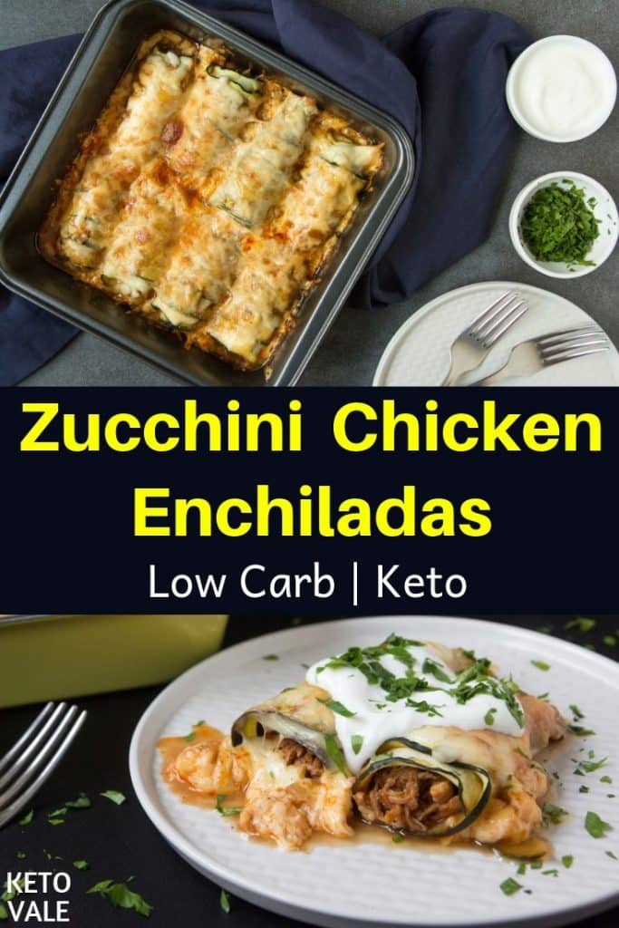low carb zucchini chicken enchiladas