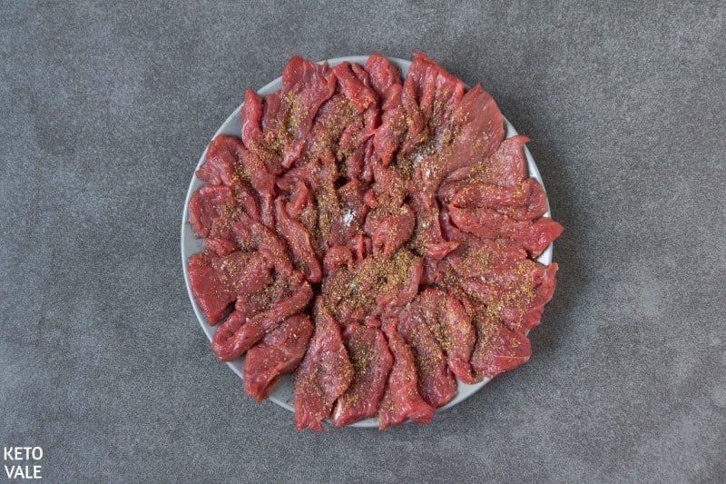 season steak slices