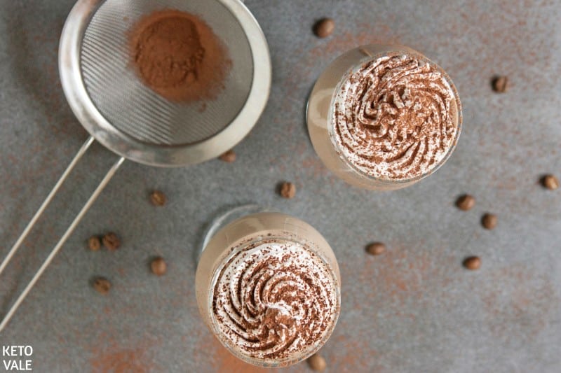 top with whipped cream and cocoa powder