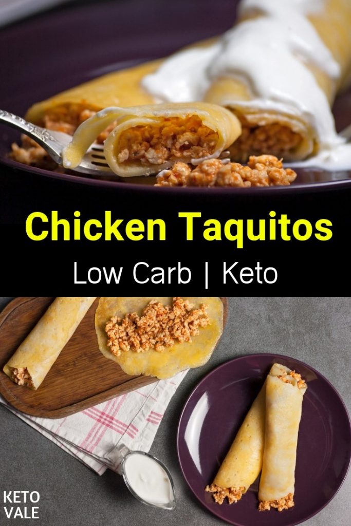 keto chicken taquitos with cheese shells