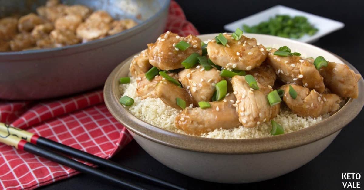 Easy Keto General Tso’s Chicken with Cauliflower Rice KetoVale