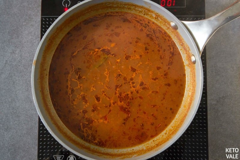 simmer enchilada sauce