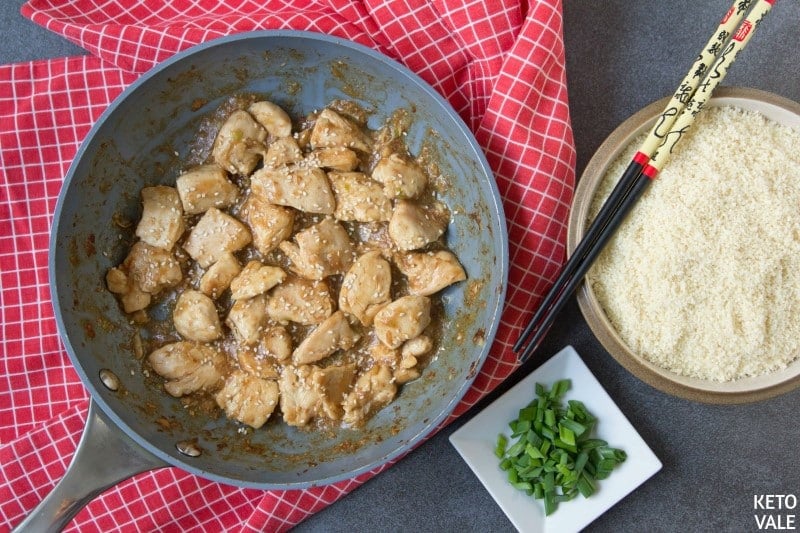 top chicken with sesame seeds