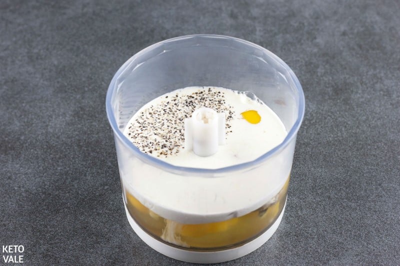 whisk heavy cream mustard eggs