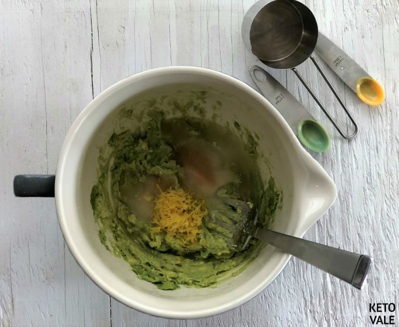 mix avocado lemon zest