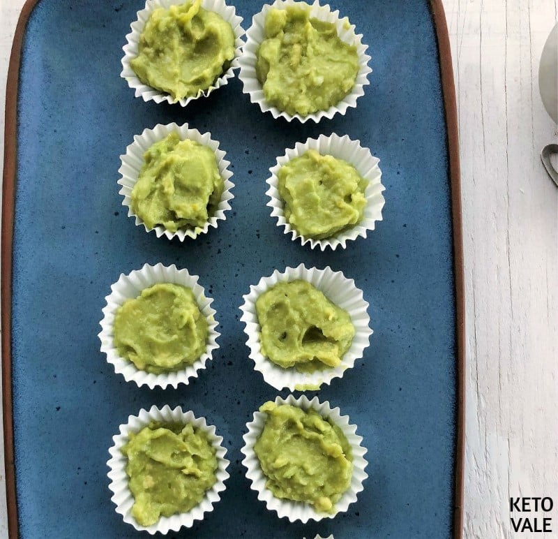 put avocado batter in molds