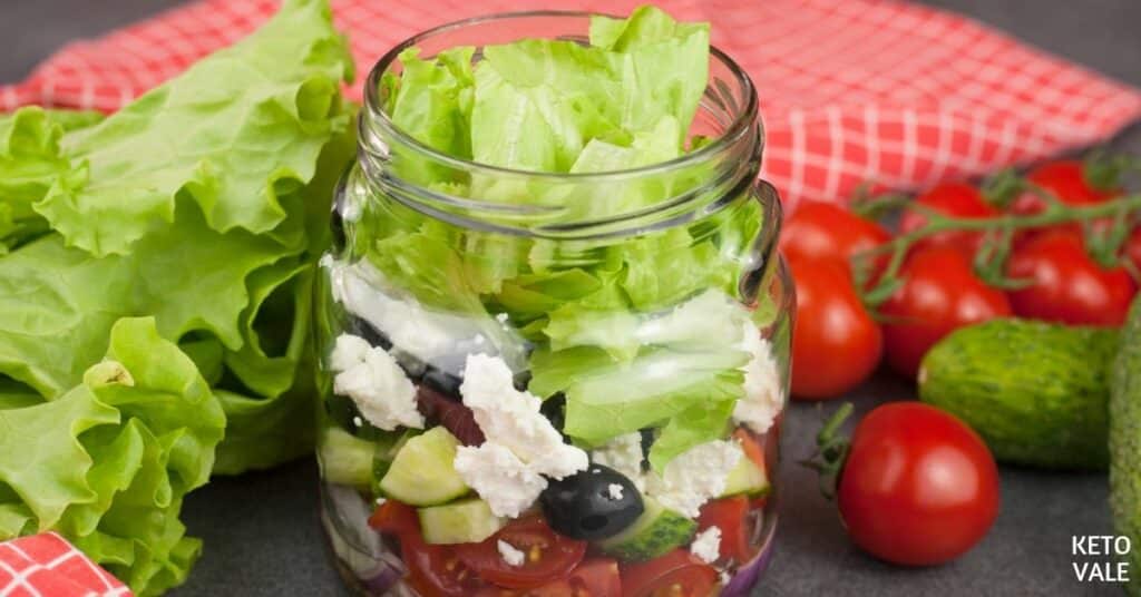 Keto Greek Style Jar Salad Low Carb Recipe