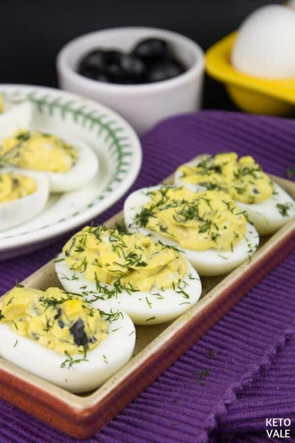 Keto Olives Blue Cheese Deviled Eggs Low Carb Recipe KetoVale