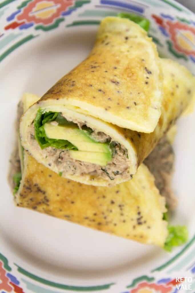 keto tuna egg wraps