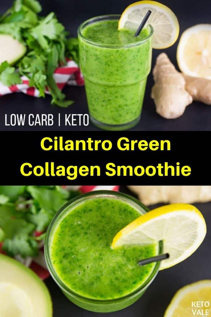 low carb cilantro collagen smoothie