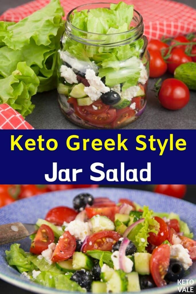 low carb greek style jar salad