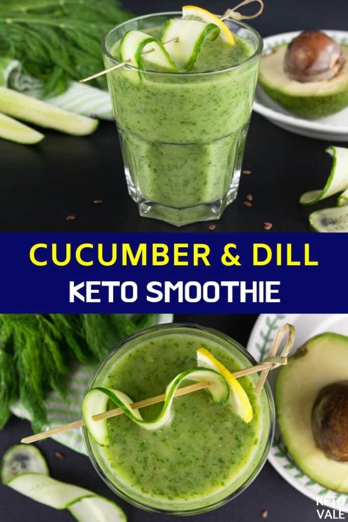 Keto Cucumber Dill Green Smoothie Low Carb Recipe | KetoVale