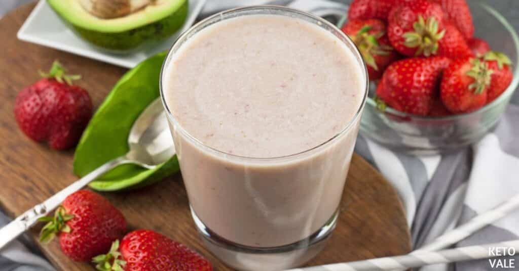 strawberry avocado collagen milkshake
