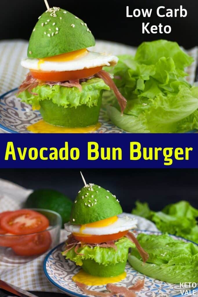 low carb avocado bun burger