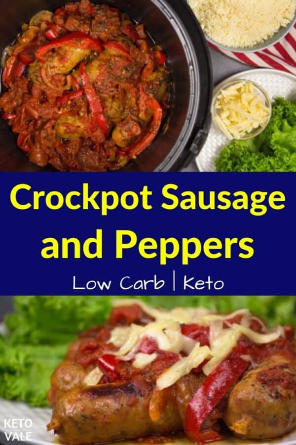 Easy Keto Crock Pot Sausage and Peppers KetoVale