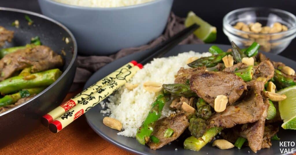 keto steak asparagus stir fry