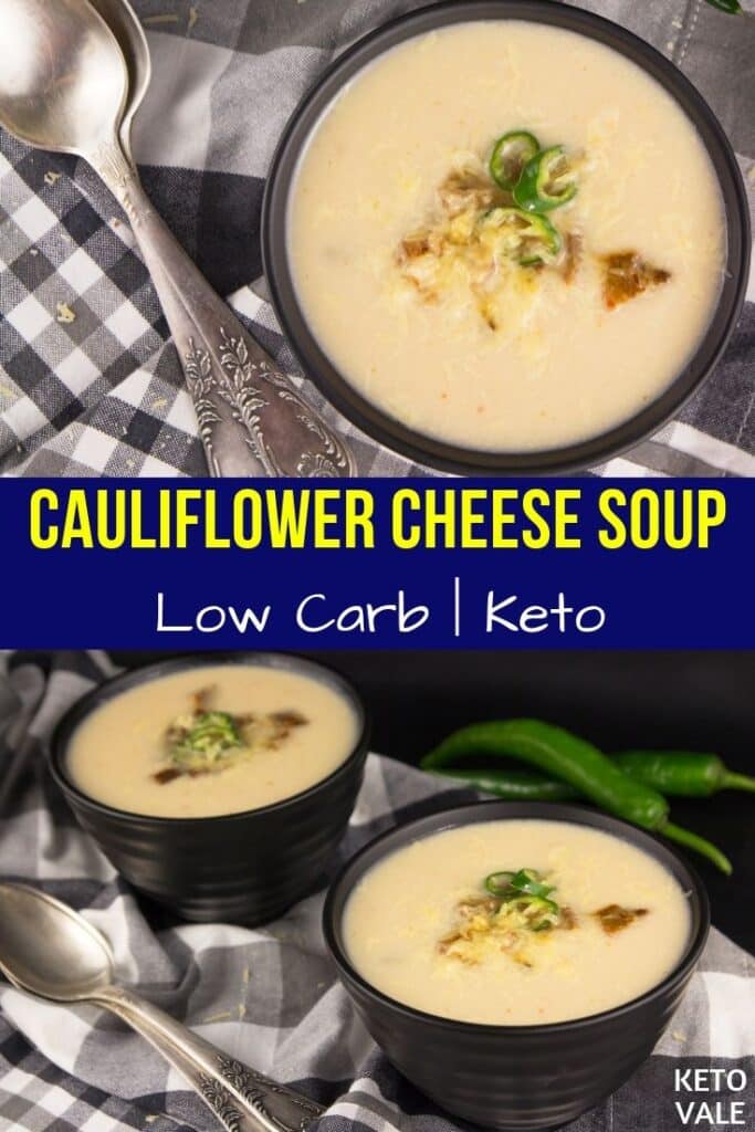 Easy Creamy Keto Cauliflower Cheese Soup Low Carb Recipe KetoVale