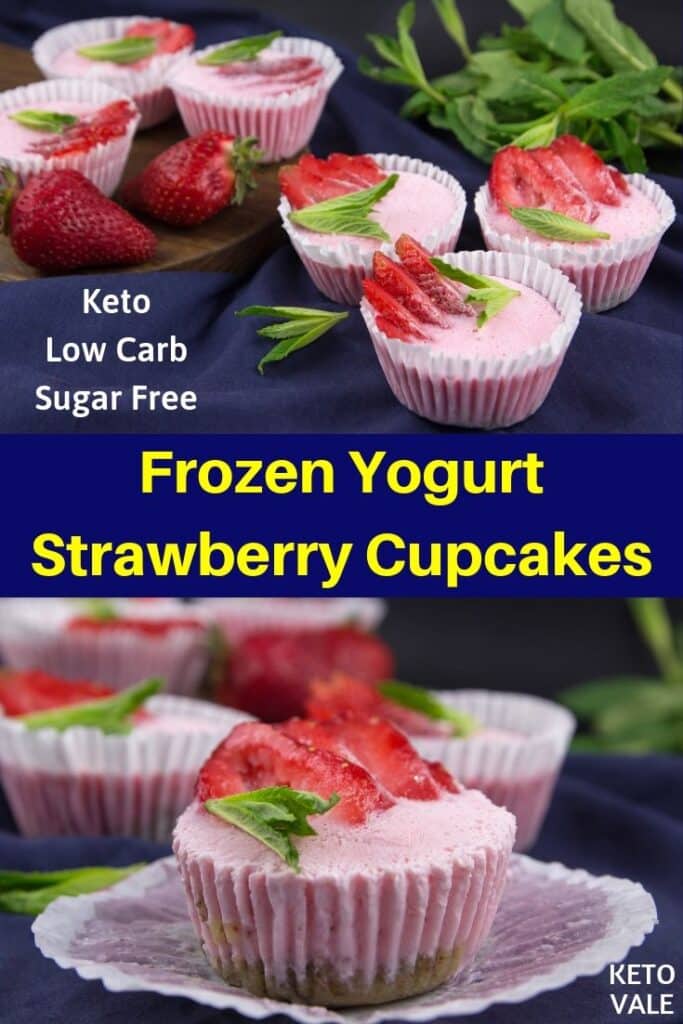 keto yogurt strawberry cupcakes