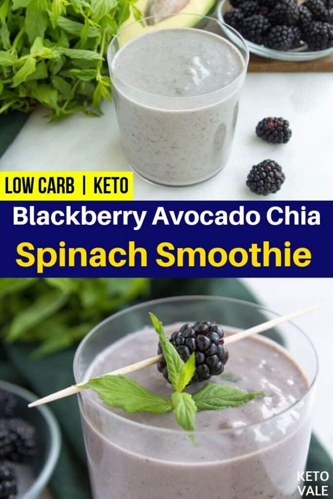 low carb blackberry avocado smoothie