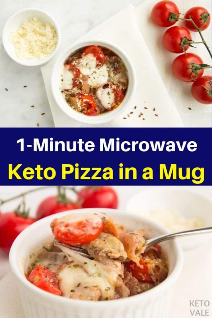 low carb pizza in a mug