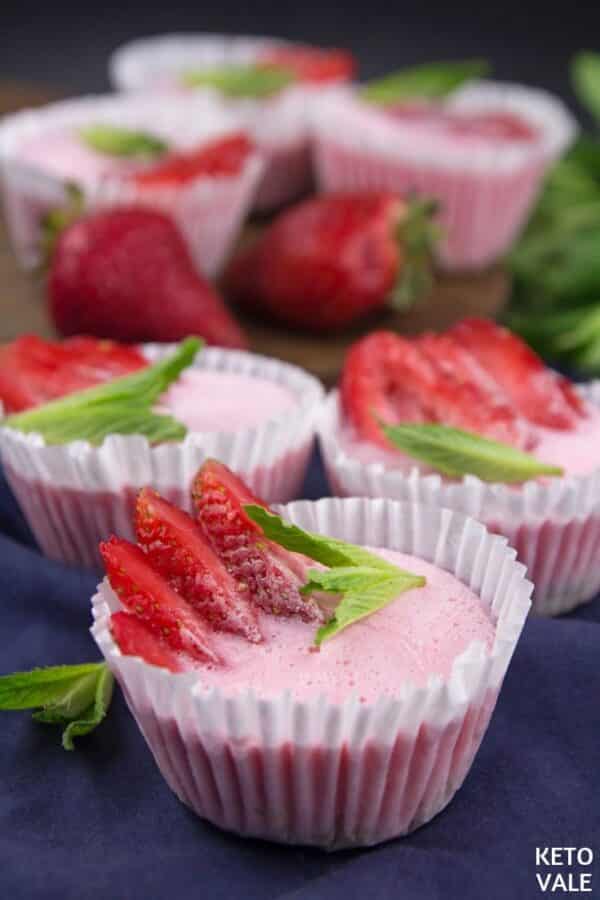 Keto Yogurt Strawberry Cupcakes KetoVale