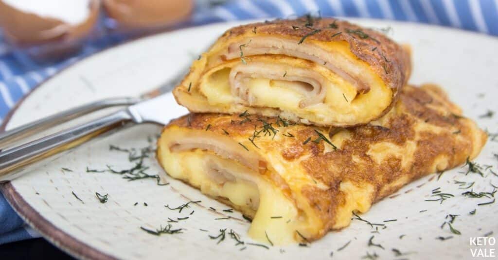 ham and cheese omelette roll