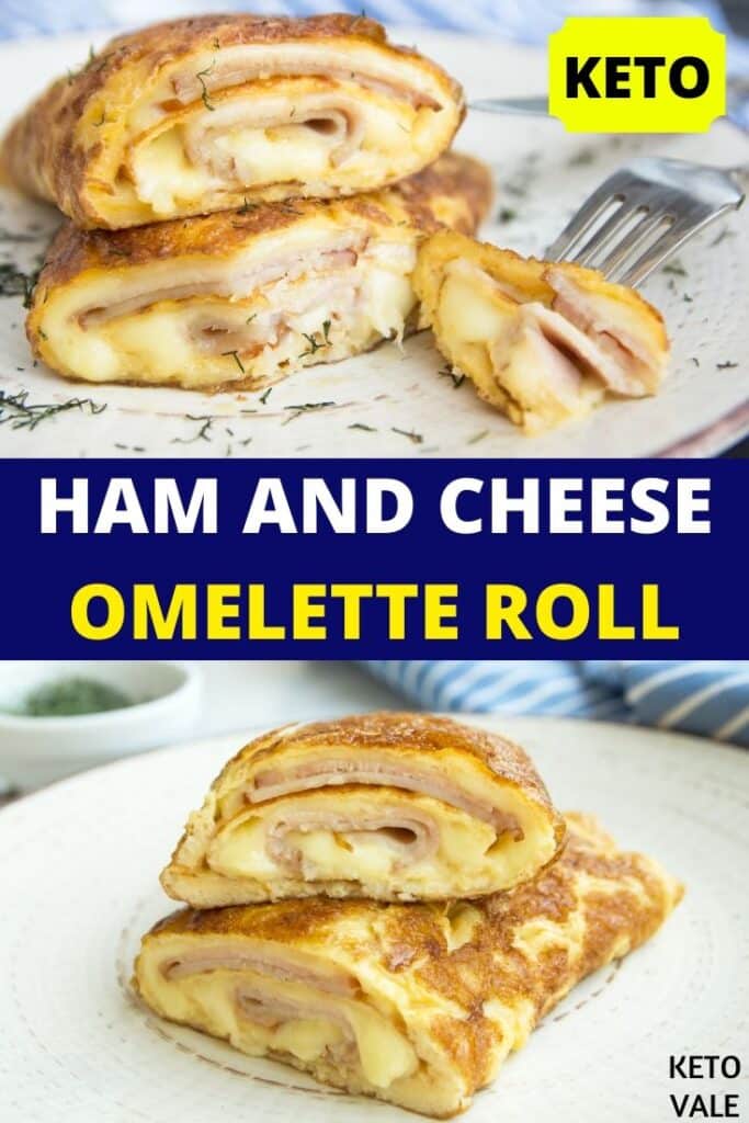 keto ham cheese omelet roll