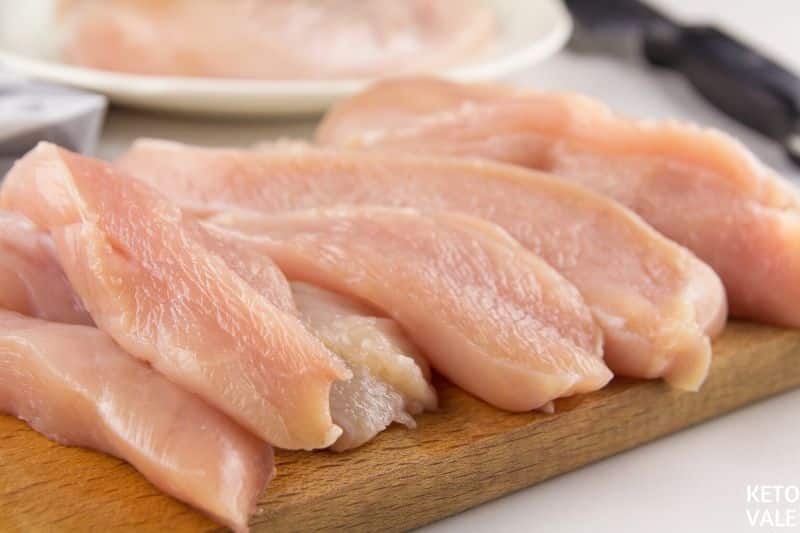 cut chicken breast strips