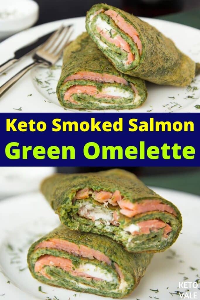 keto salmon green omelet