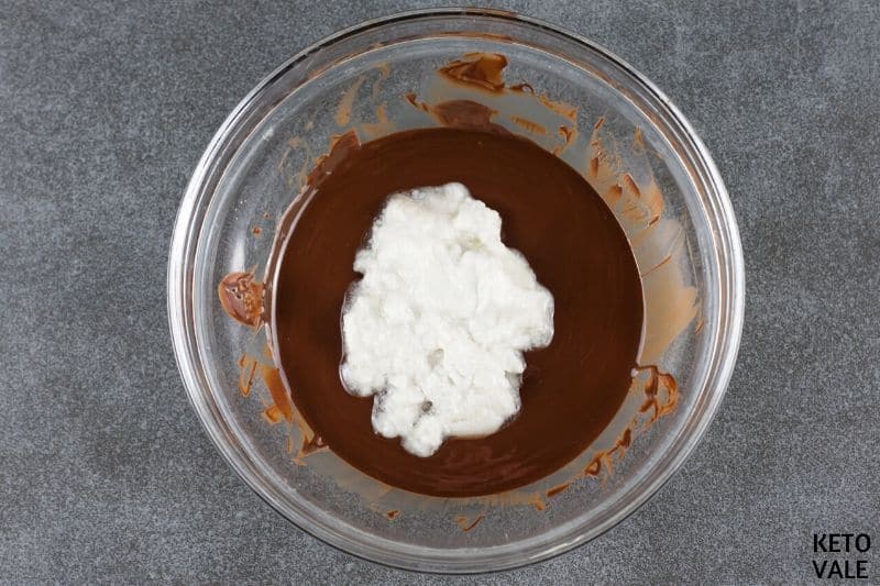 melt chocolate with coconut cream