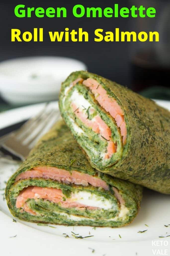 salmon green omelette rolls