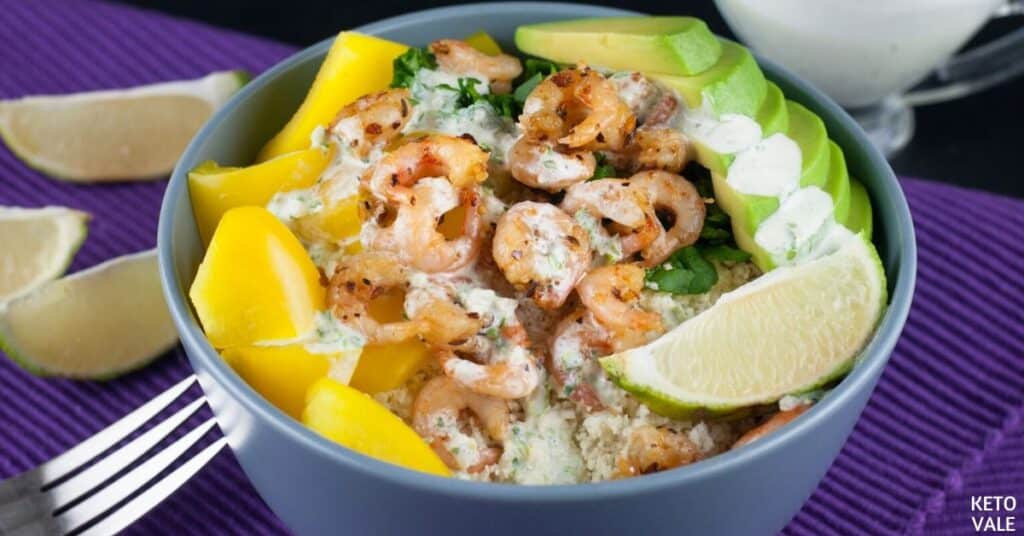 avocado shrimp rice bowl