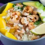 avocado shrimp rice bowl