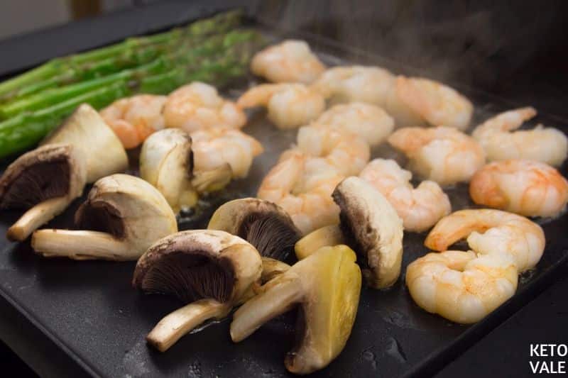 grilling mushroom shrimp