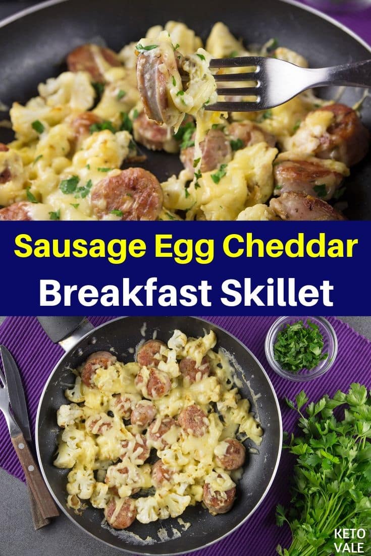 keto sausage egg breakfast skillet