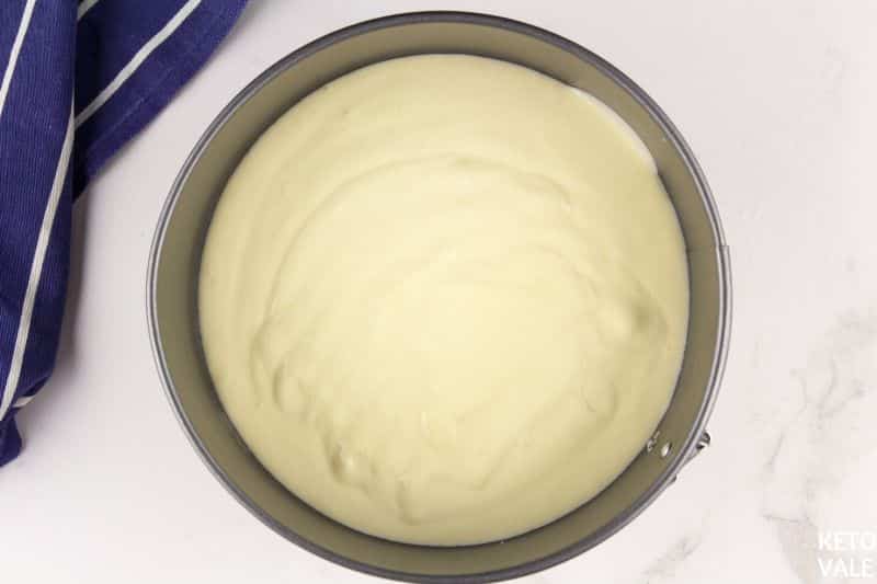 bake half cheesecake batter