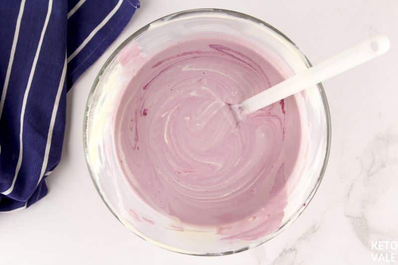 blackberry puree in remaining batter