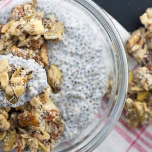 Easy Keto Granola Chia Seeds Yogurt Low Carb Recipe KetoVale